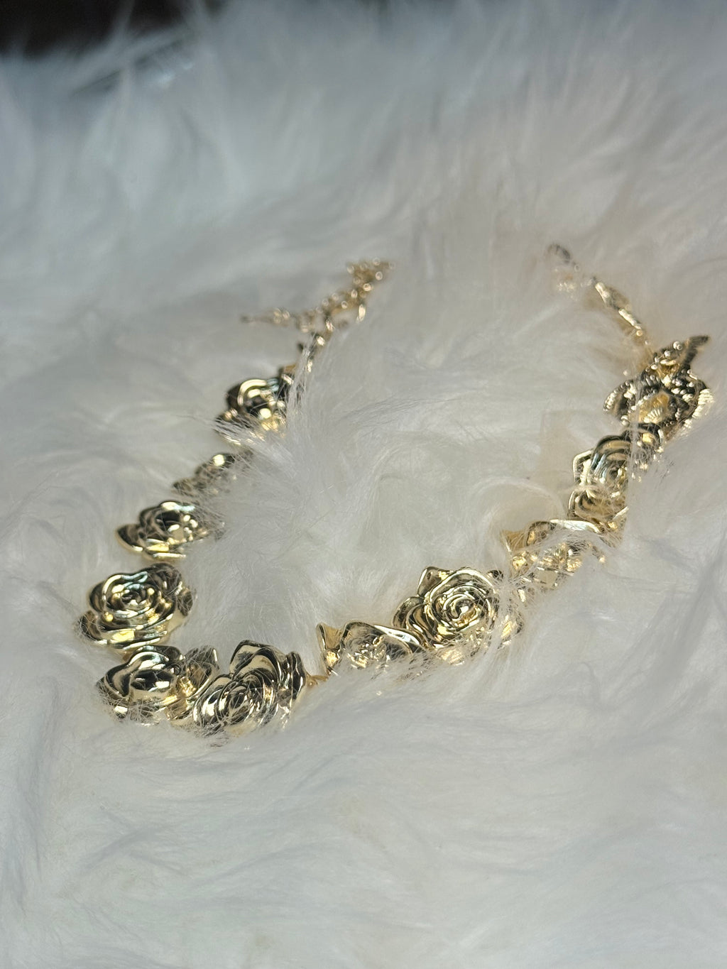 Golden Rose Statement Choker Necklace