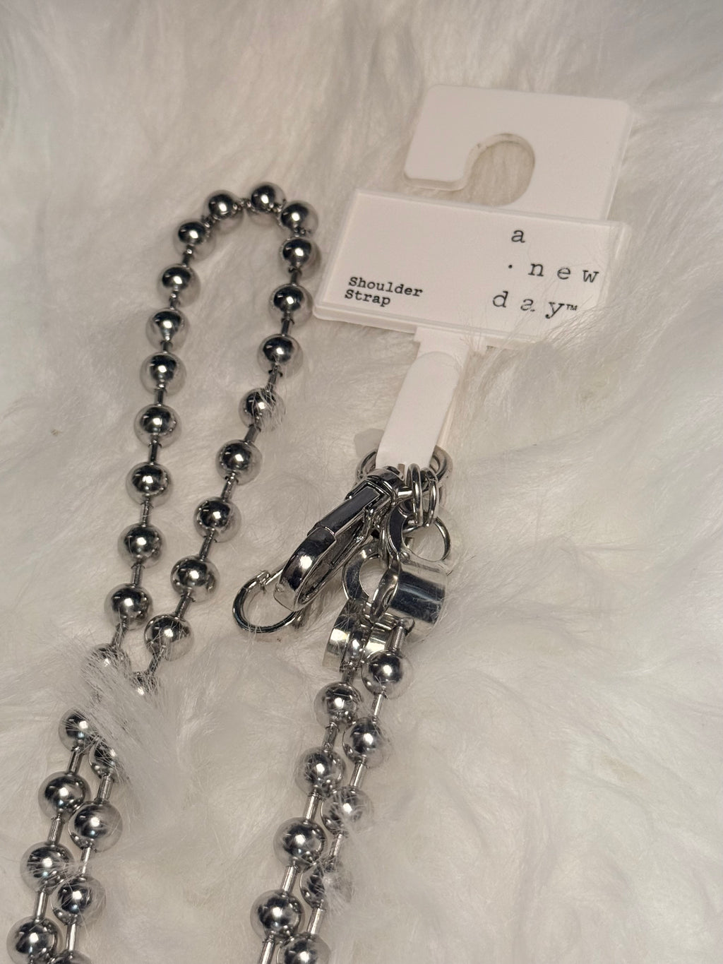 Silver Beaded Shoulder Bag Strap