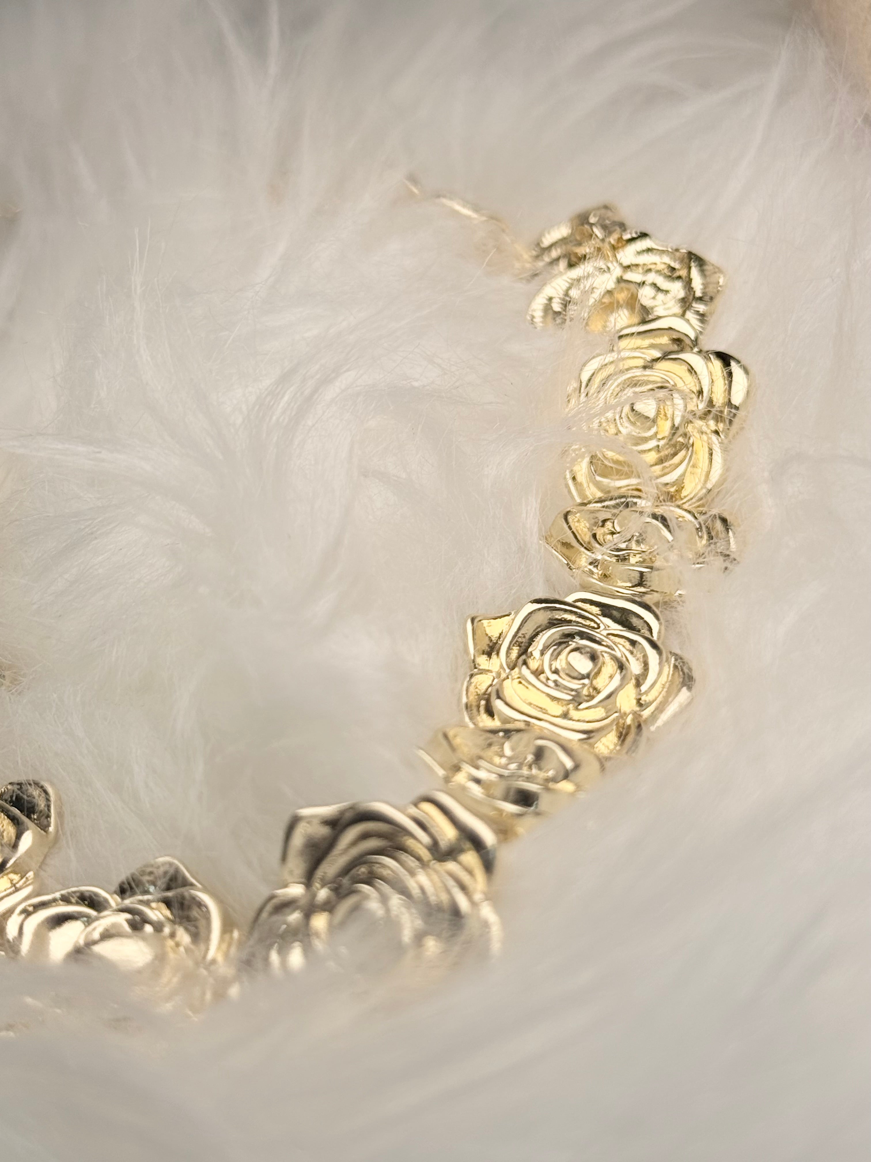 Golden Rose Statement Choker Necklace