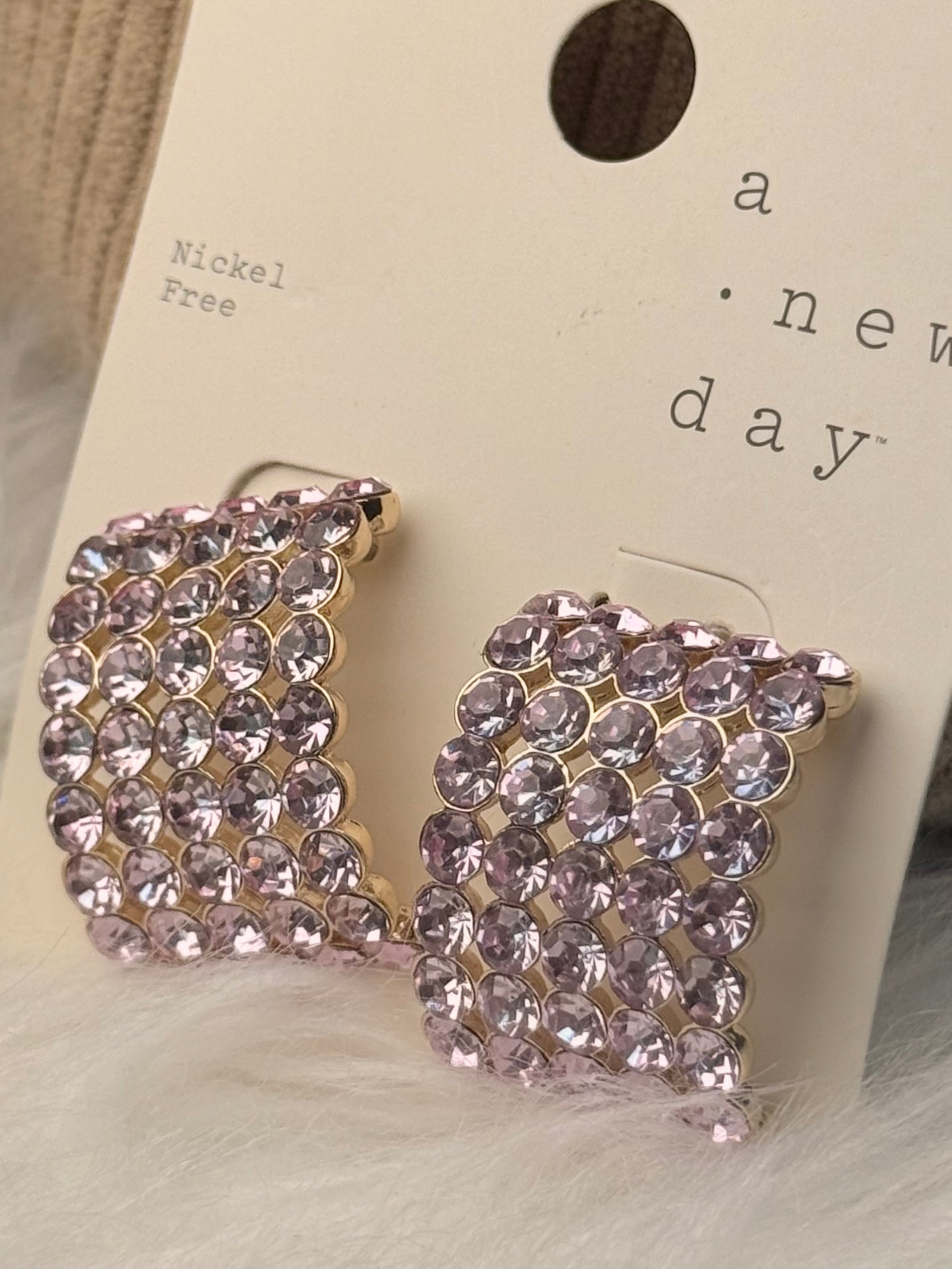 Blush Crystal Statement Stud Earrings