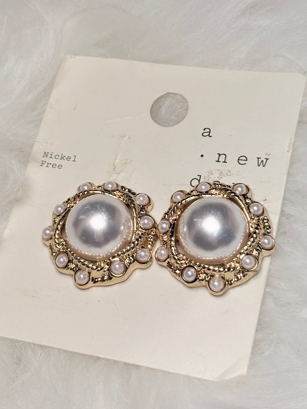Vintage Pearl Statement Stud Earrings